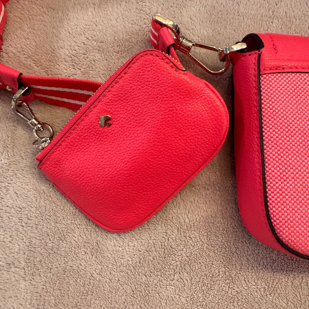 Kate Spade Rosie Flap Crossbody Bag Pink Pebbled Leather Preppy Resort Luxe - Picture 9 of 14